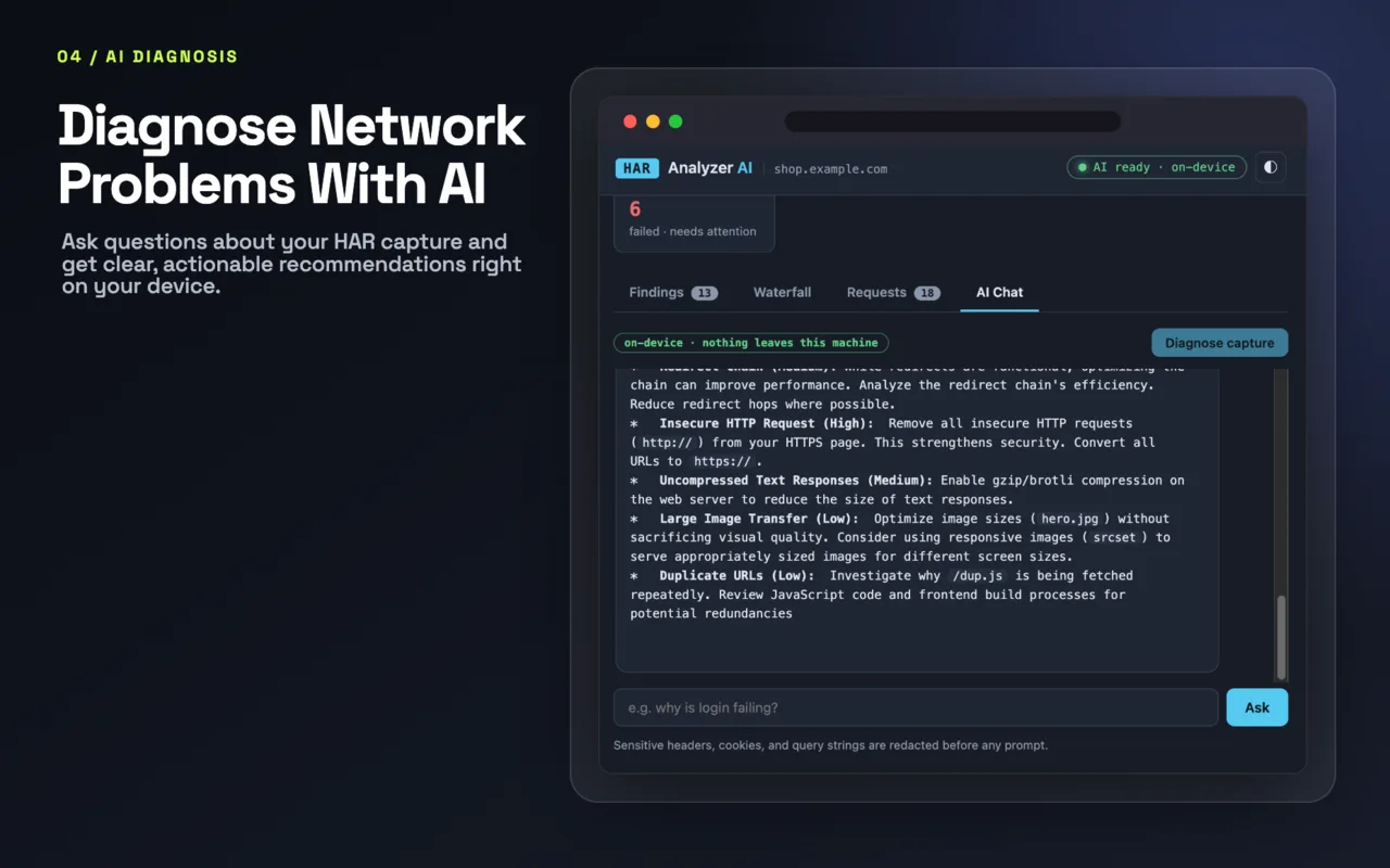HAR Analyzer AI screenshot 1